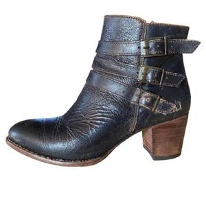 Bed Stu Begin Women’s Leather Ankle Boots Size 8 Bench Made Edgy Western Boho